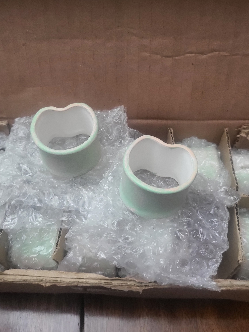 Mint Green UnGlazed Ceramic Napkin Rings - 12